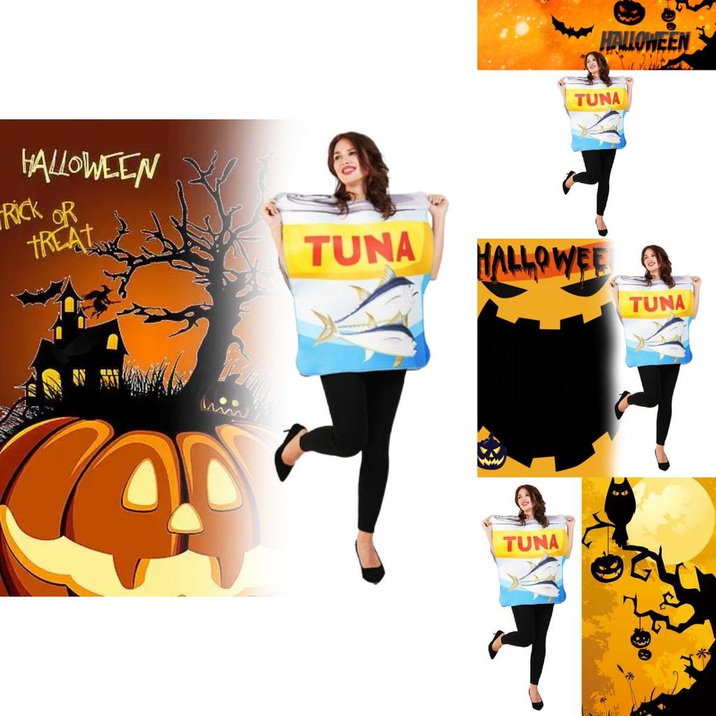 Seaside Tinned Tuna Halloween Adult Cosplay Costume Fancy Dress Stage Wear With Polyester Material For Young Adults