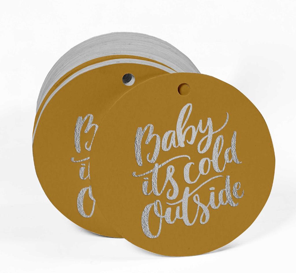 Inkdotpot Real Gold Foil Baby It's Cold Outside Baby Shower Tags Favor Hang Paper Tags 100