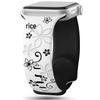 Embossed Floral Silicone Apple Watch Strap: Unisex, Sports, Two-Tone, Infinity Buckle.