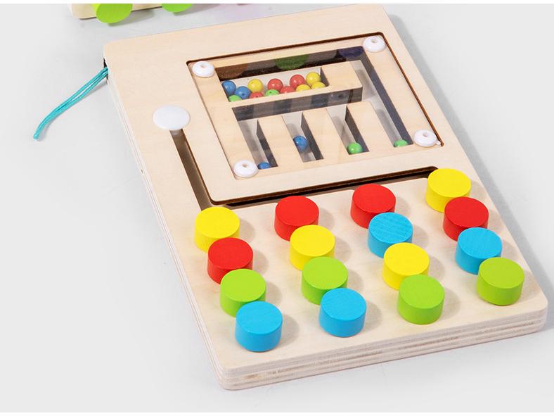 Wooden Rolling Ball Maze Game: Toddler Puzzle for Hand-Eye Coordination and Early Education