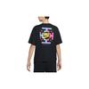 Nike Pattern Print Logo Crew Neck Short Sleeve T-Shirt Women Tops Black FB8210-010