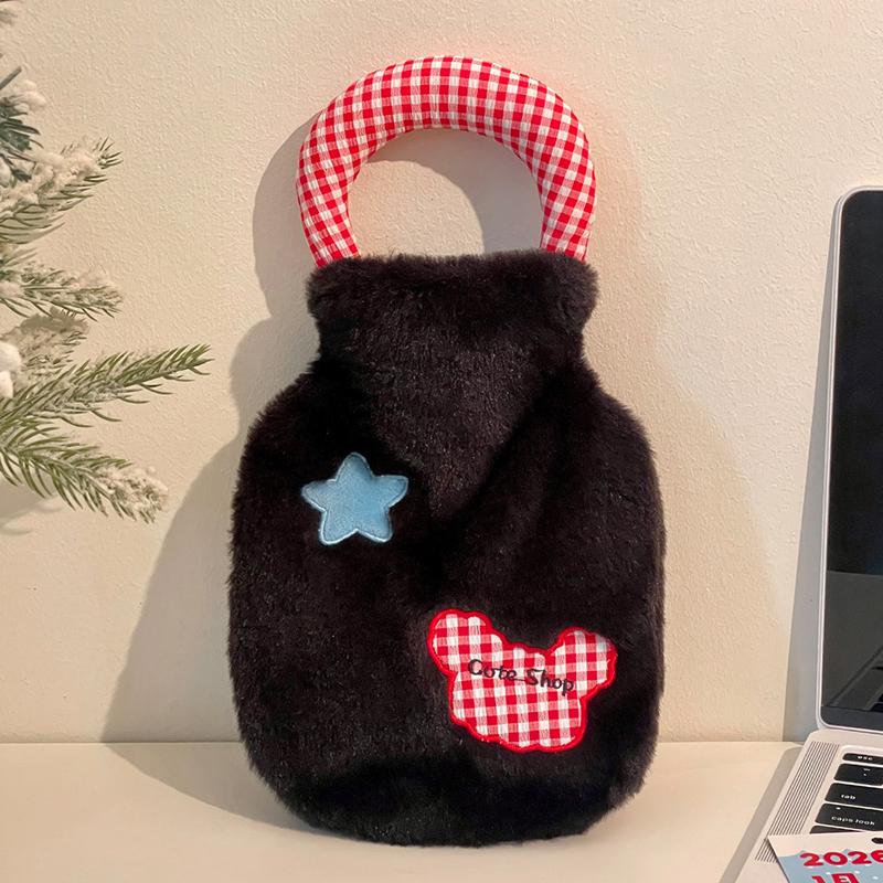 Cute Hot Water Bottle Bag For Girls Plush Shoulder Hand Warmer Heat Pack Warm Belly Instant Hot Pack Winter Water Heating Pad