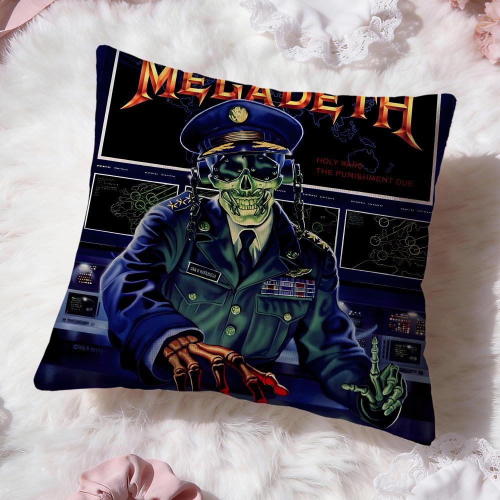 Band Megadeths Cushion Cover Premium Comfort Reversible Pillow Cove -Two in One Design for Any Room & Car Interior