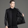 Soft Leather Jacket for Men In Autumn and Winter Plus Velvet Lapel Leather Jacket for Men Middle-aged and Elderly Dad Sheepskin Jacket
