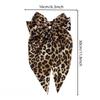 Vintage Leopard Print Bowknot Hairpin Long Ribbon Back Head Spring Clip Ponytail Headwear for Women Elegant Versatile Hairpin