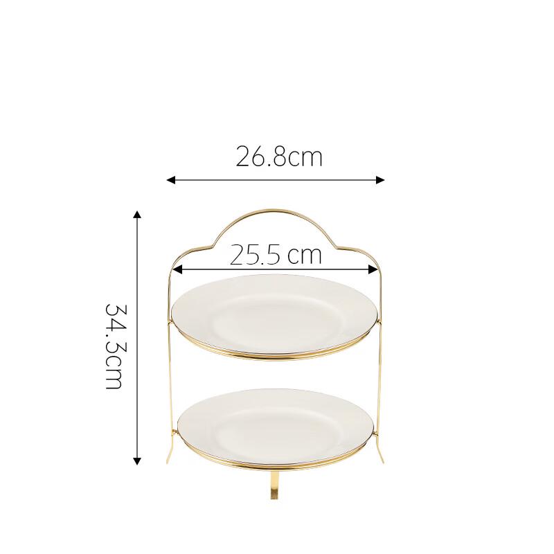 Double-Layer Ceramic Fruit & Dessert Stand