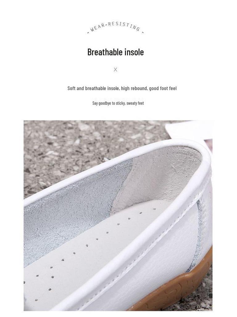 2025 Women's Genuine Leather Casual Shoes - Comfortable Soft Sole Mom Shoes