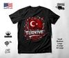 Turkey Flag Graffiti Graphic T-Shirt Black Unisex S-2XL