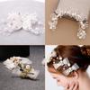 Samcos Hair Crystal Flower Hair Photo Japanese Clothing Ornament, Ribbon, Butterfly, Hairpin, Pearl, Beads, Crown, Ribbon, White, Headband, Kids,
