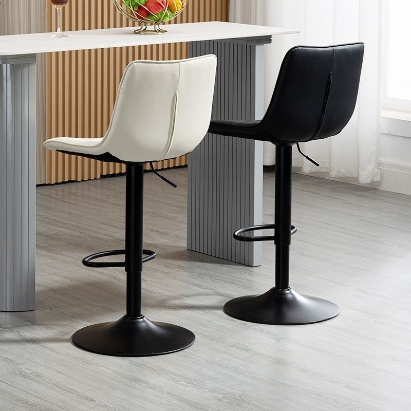 1Pc Bar Stools, Leather Barstools Swivel Adjustable Counter Height Barstool, Upholstered Highchair with Back, Bar Chair