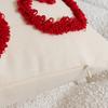 1pc Valentines Lumbar Gift Pillow Case Embroidery Heart Love Throw Cushion Case for Home Bedroom Sofa Couch Wedding Decoration