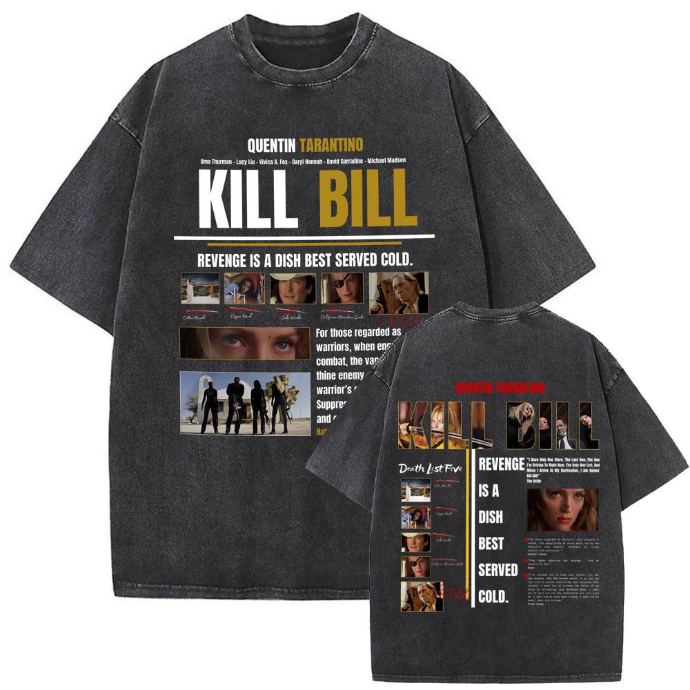Washed Vintage Movie Kill Bill Hattori Hanzo Funny Tshirt Quentin Tarantino Film Pulp Fiction T Shirt Men Casual Retro Tshirts