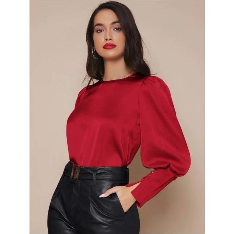 Women's Spring Fashion New Long Sleeved Lantern Sleeve Top