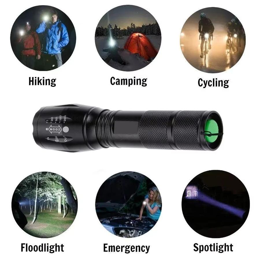 Powerful T6 LED Flashlights 5 Mode Zoomable Light Mini Flashlights for Outdoor Camping Walking Lamp Powerful Emergency Lantern