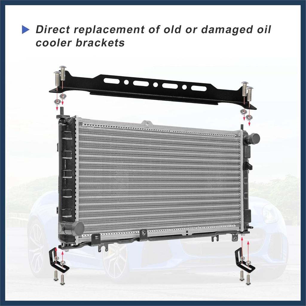 Universal Oil Cooler Mounting Bracket Kit 330mm Aluminum Alloy Engine Oil Cooler Radiator Adapter Kit Oil Cooler Bracket Kit Black Transmission Oil
