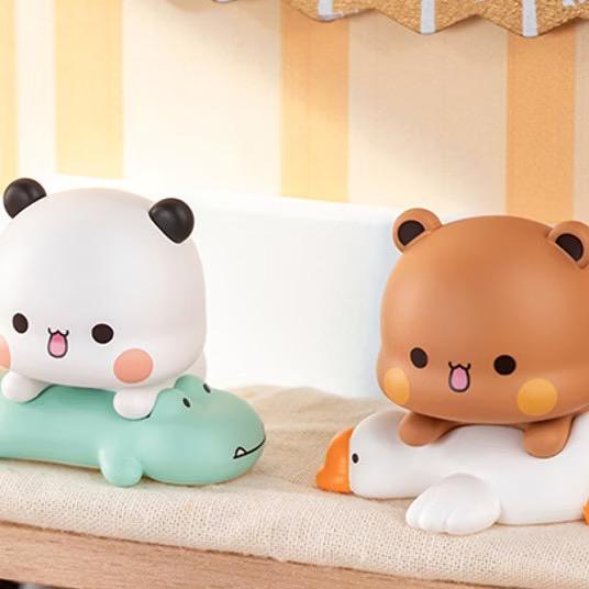 New Genuine  Cute Panda Yier And Bubu Couple Daily Series V3 Anime Kawaii Figure Trendy Home Decor Collectible Toy Gift