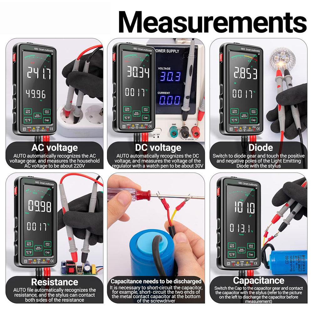 683 Smart Digital Multimeter AC/DC Capacitance Meter