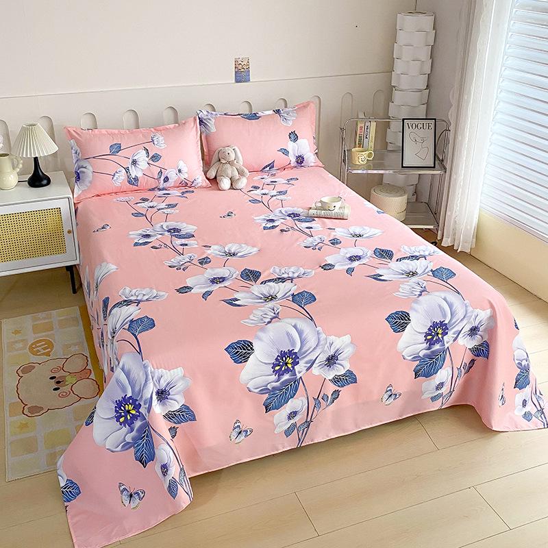 Double Person Cotton Bed Sheet for Summer - Skin-friendly, Student Dormitory Bedding