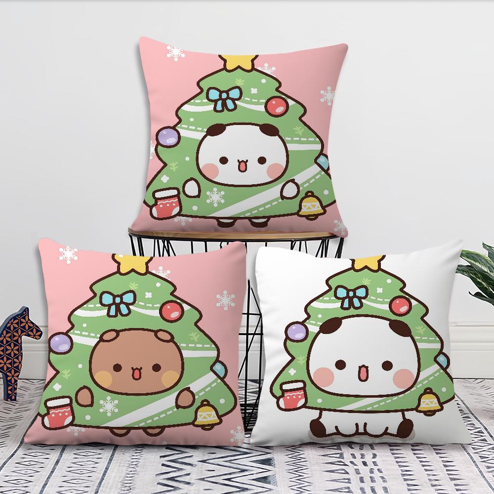 Cartoon dudu bubu Christmas tree cute cushion cover Pillow Cover Decoration Room Home Sofa living Office Car Nordic Simplicity
