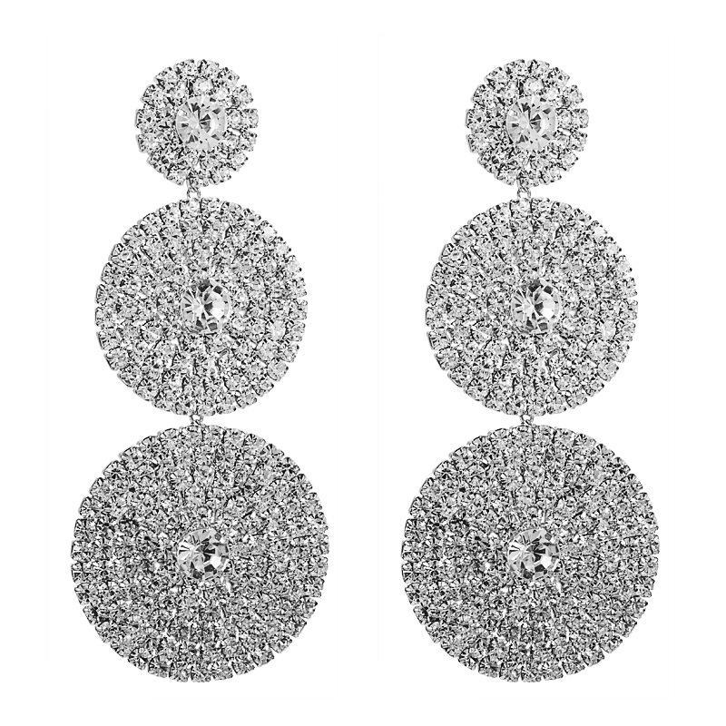 European and American Multi-Layer Rhinestone Diamond Earrings for Women - Super Flash Fairy Design