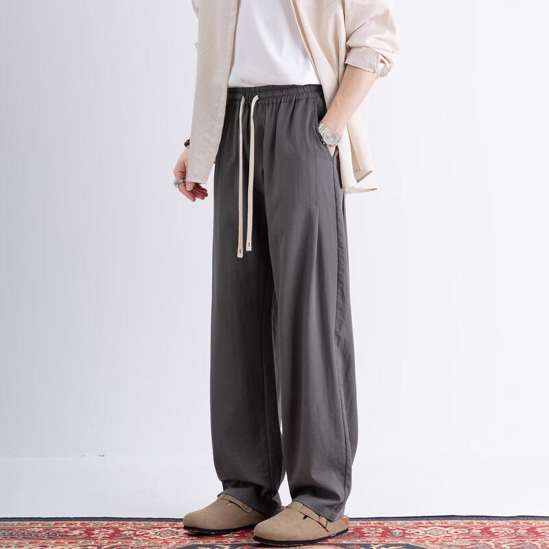ROMON Men s Linen Blend Straight-Leg Casual Pants XL