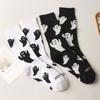 Harajuku Charakteristische Paarsocken Lustig Cosplay Outdoor Trend Paarsocke Geisterdruck Herren Damen Mittelrohrsocken