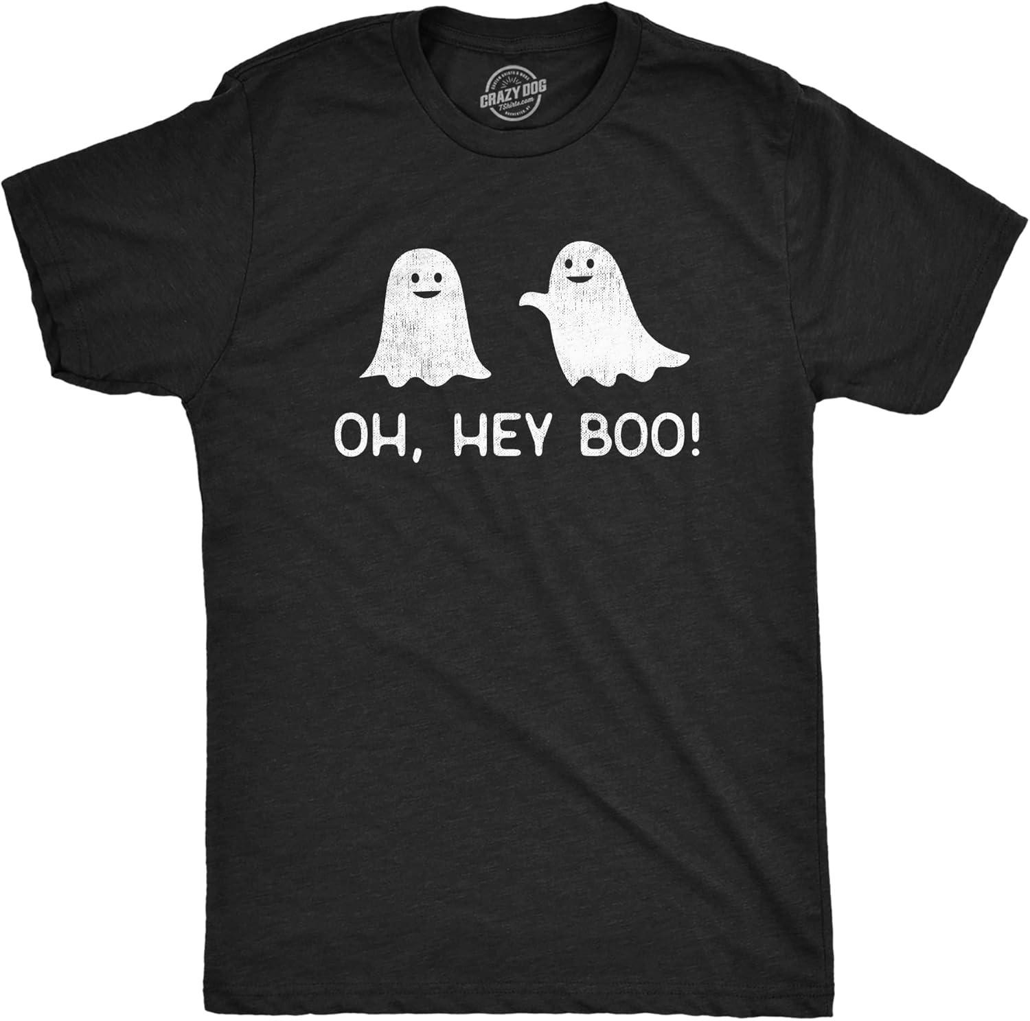

Mens Oh Hey Boo T Shirt Funny Halloween Party Ghost Relationship Tee for Guys XXXXXL чорний