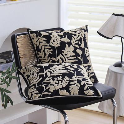 Light Luxury Pillow, Cushion, Back Pillow, Velvet Towel, Embroidered High-end Floral Pillowcase, Home Soft Decoration