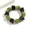 Boho Multicolor Resin Irregular Square Beaded Bracelet for Women Men New Trendy Acrylic Geometric Strechy Bracelet Jewelry Gifts