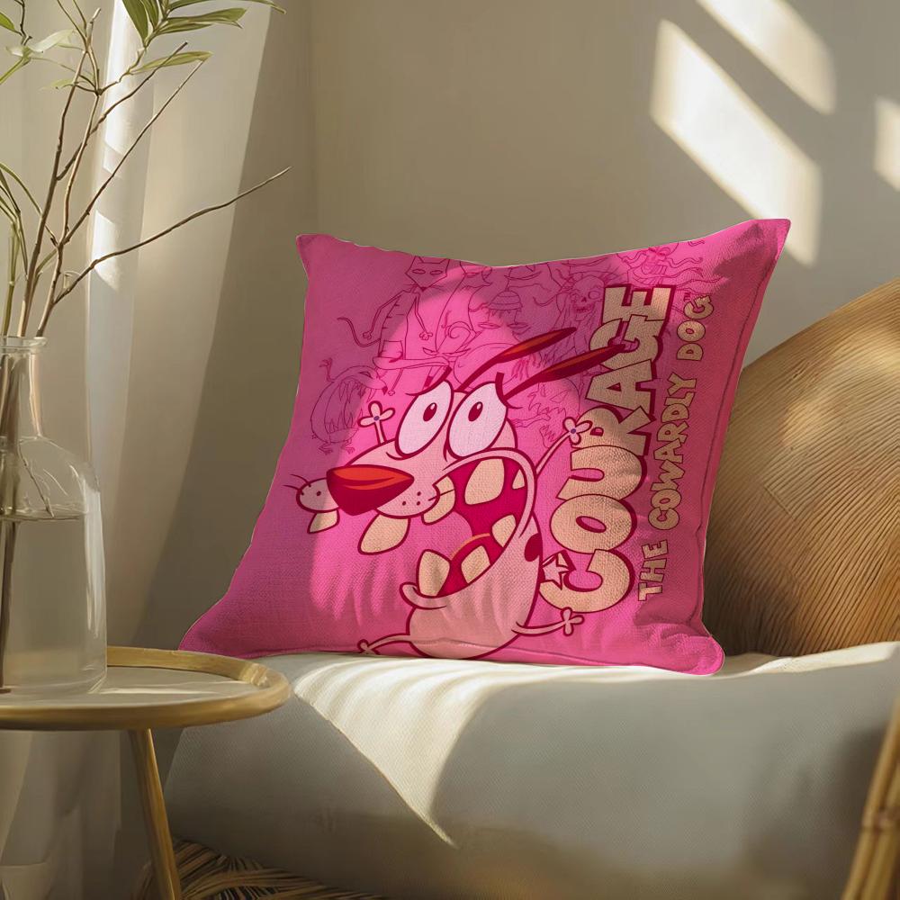 C-Couragesthecartoonc-Cowardlysdog Pillow Case Pillowcase, Double-Sided Printed, Sofa Cushion, Bedroom Headboard