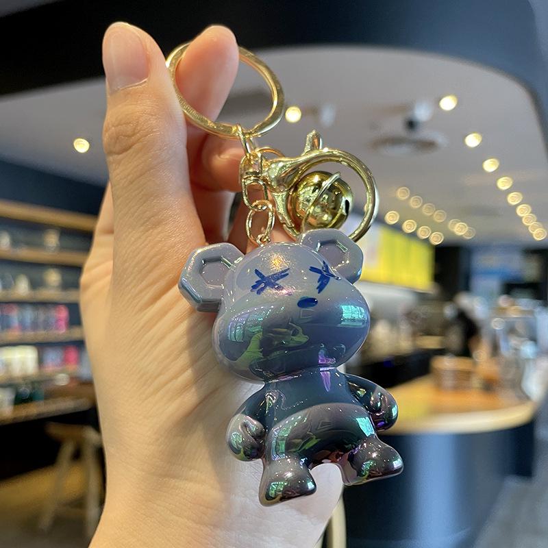 Colorful Cartoon Bear Keychain - Limited Edition Gift for Students and Backpacks
