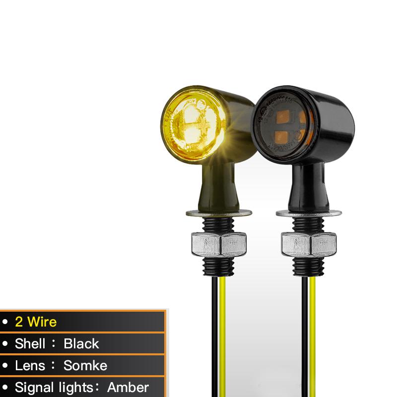 Motorcycle LED Turn Signal Light Moto Flashing Indicators Stop Brake Lamp 12V For Harley Chopper 8mm Scooter Turn Signal Lights