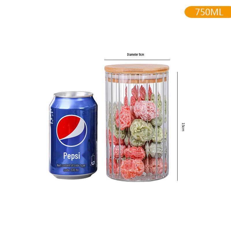 Qianxing Vertical Stripe Glass Storage Jar