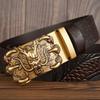 Men Leather Belt Metal Automatic Buckle Brand Luxury Waistband for Male Famous Work Business Black Coffee Cowskin Strap