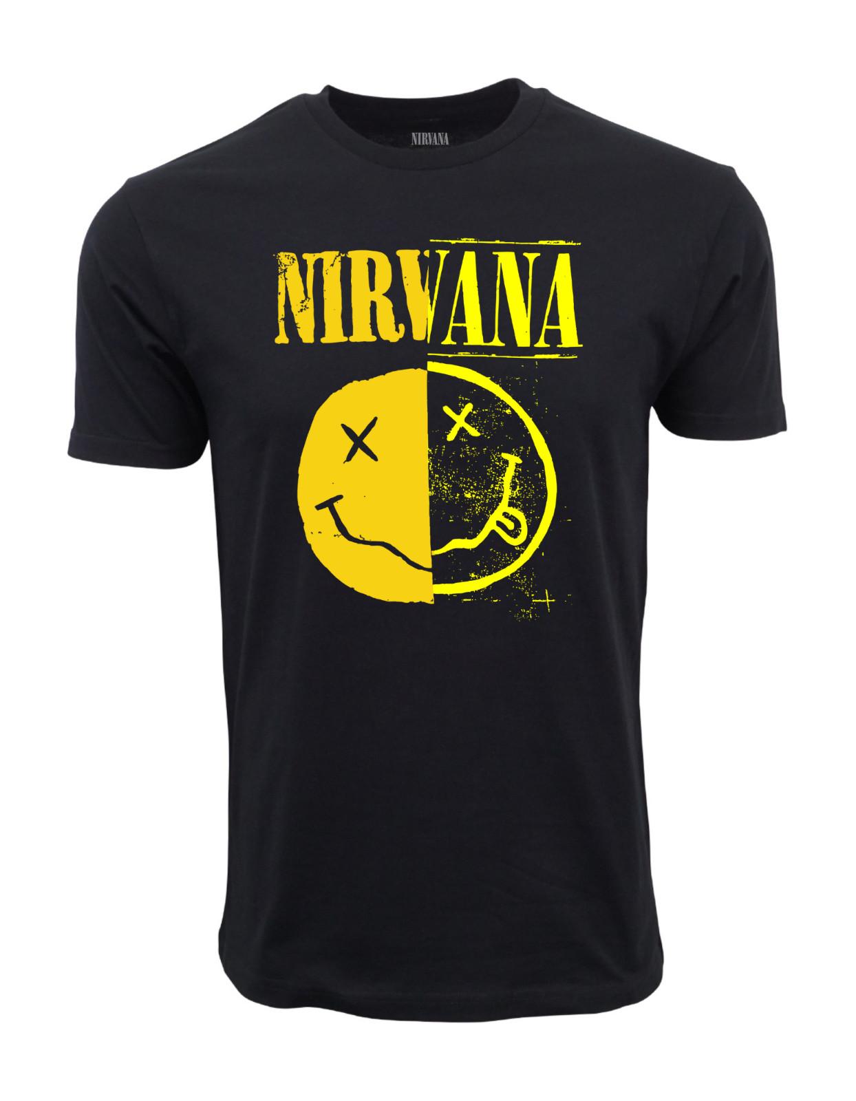 NIRVANA FAUX SMILE SPLIT T SHIRT M