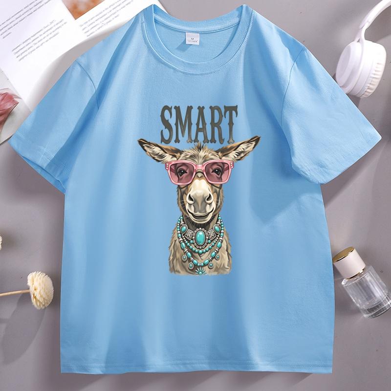 Smart Ass Donkey T Shirt Comfortable Cotton Short Sleeve Unisex Sarcastic TShirt Round Neck Graphic Tee Streetwear