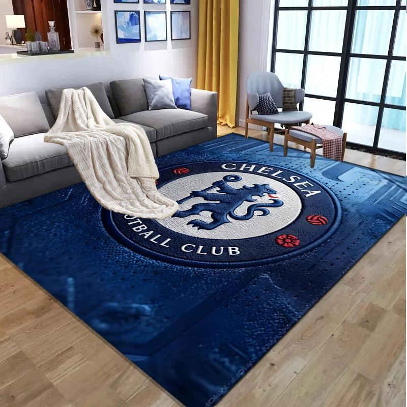 Chelsea F.C Muster Teppich, Innen-/Außenmatte, für Picknick, Spielzimmer, Schlafzimmer, Büro, Wohnzimmer, Heimdeko Teppich, Geburtstagsgeschenk