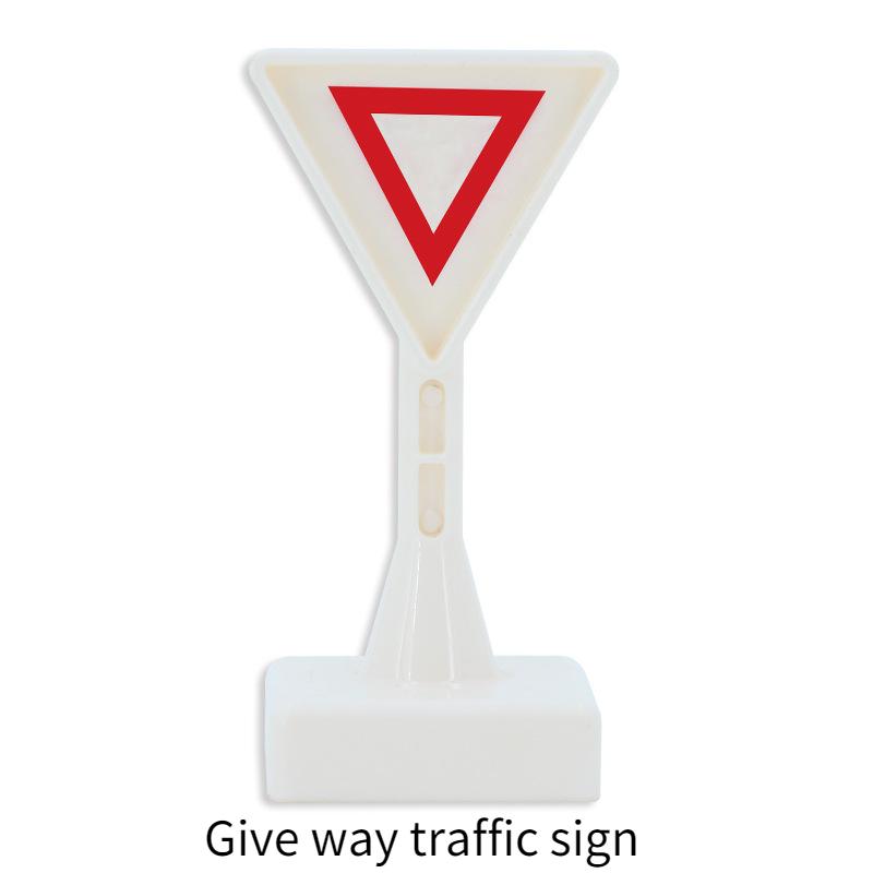 Big Building Block Accessories Train Track Traffic Signs Light Roadblock Parking Pole Fence Compatible Outdoor Series Kids Toys