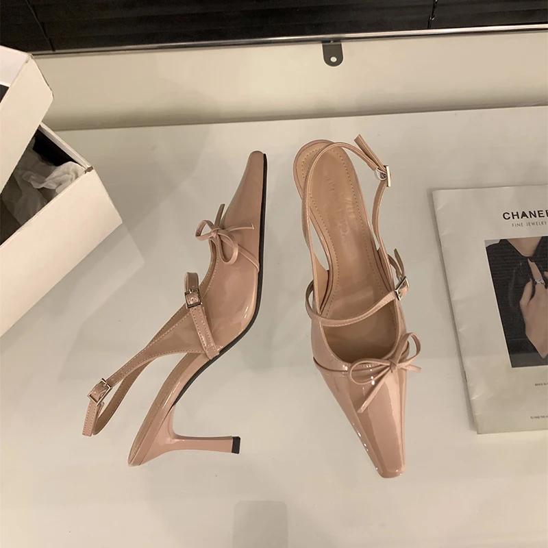 

Летние туфли-лодочки с острым носком и высоким каблуком, элегантные туфли для вечеринки с бантом-бабочкой для женщин, модные туфли для платья 40 розовый