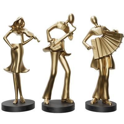 Kreative Vintage Harzband Musikerfigurine, Künstlerischer Musikcharakter Heimdekoration