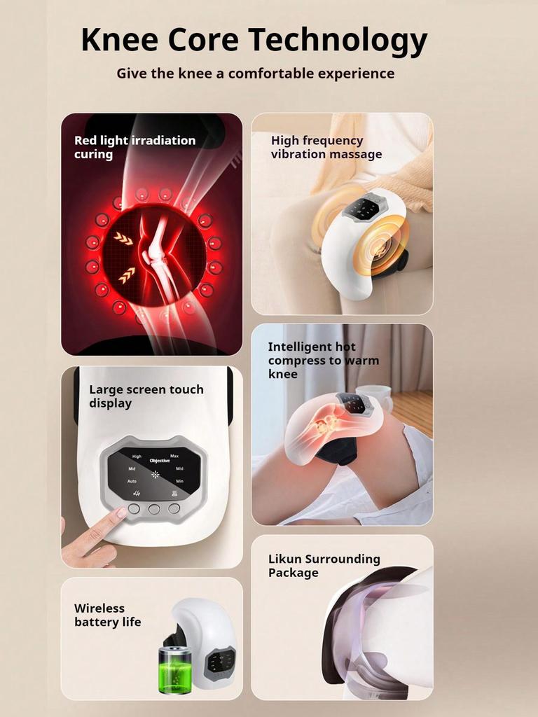 Adjustable Knee Massager with Heat & Red Light Therapy - Ideal for Cold Legs & Joint Comfort At Home