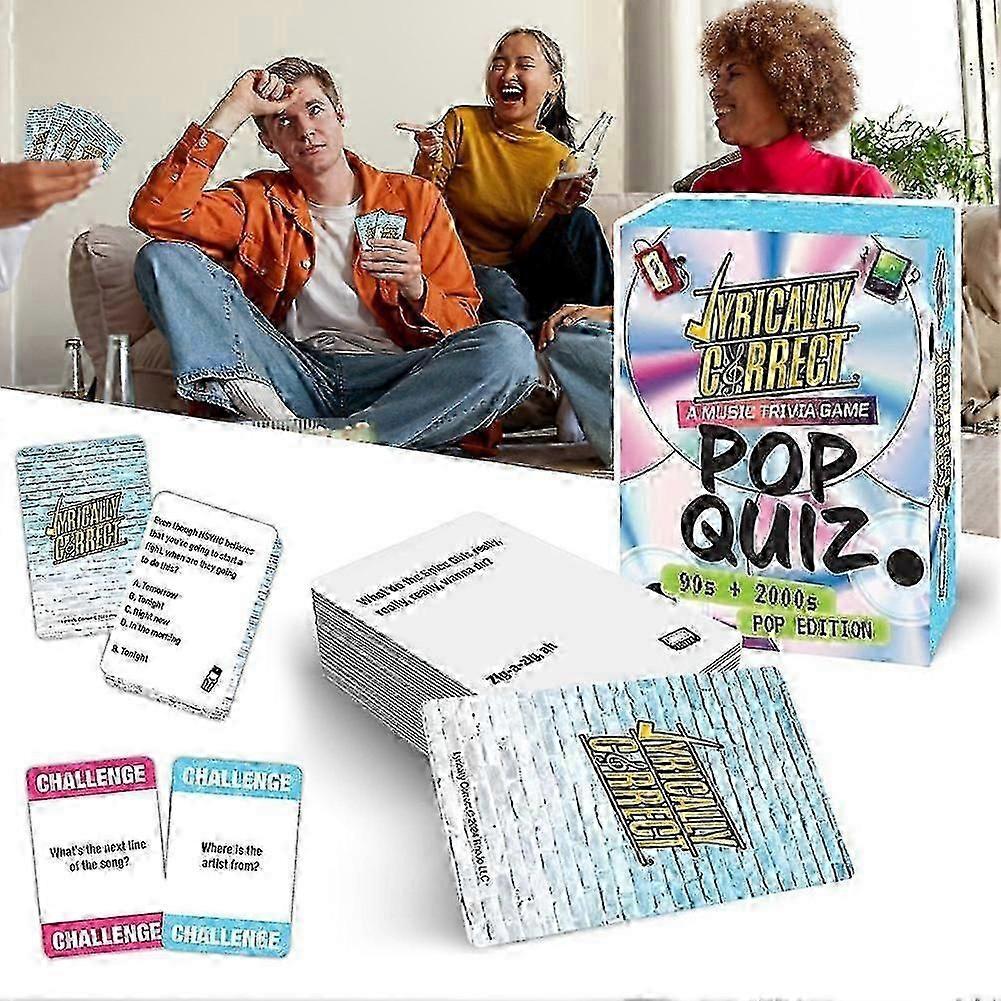 90er & 2000er Musik-Quiz Kartenspiel - Herausforderung mit beliebten Songtexten, Perfekt für Partys und Familienabende