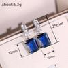Xiaomi Huitan Trendy Geometric Blue Cubic Zirconia Drop Earrings for Women Silver Color Fashionable Female Ear Accessories Hot Jewelry