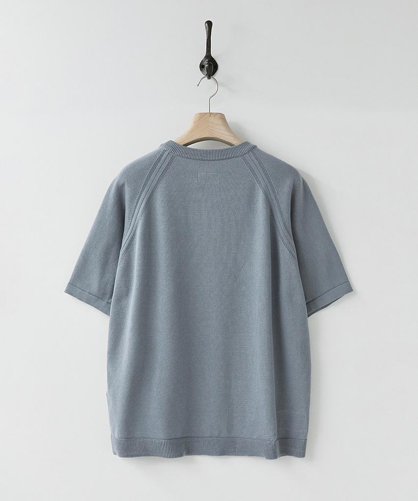 Leopeusaideu Raglan Half Knit Fog Blue