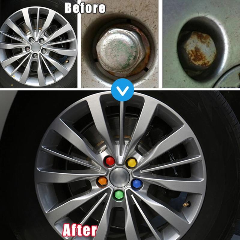 20 Stück/Set 17mm Auto-Radmutternkappen Schutzabdeckungen Kappen Rostschutz Auto-Radnabe Schraubenabdeckung Auto-Reifenmutternbolzen Außendekoration