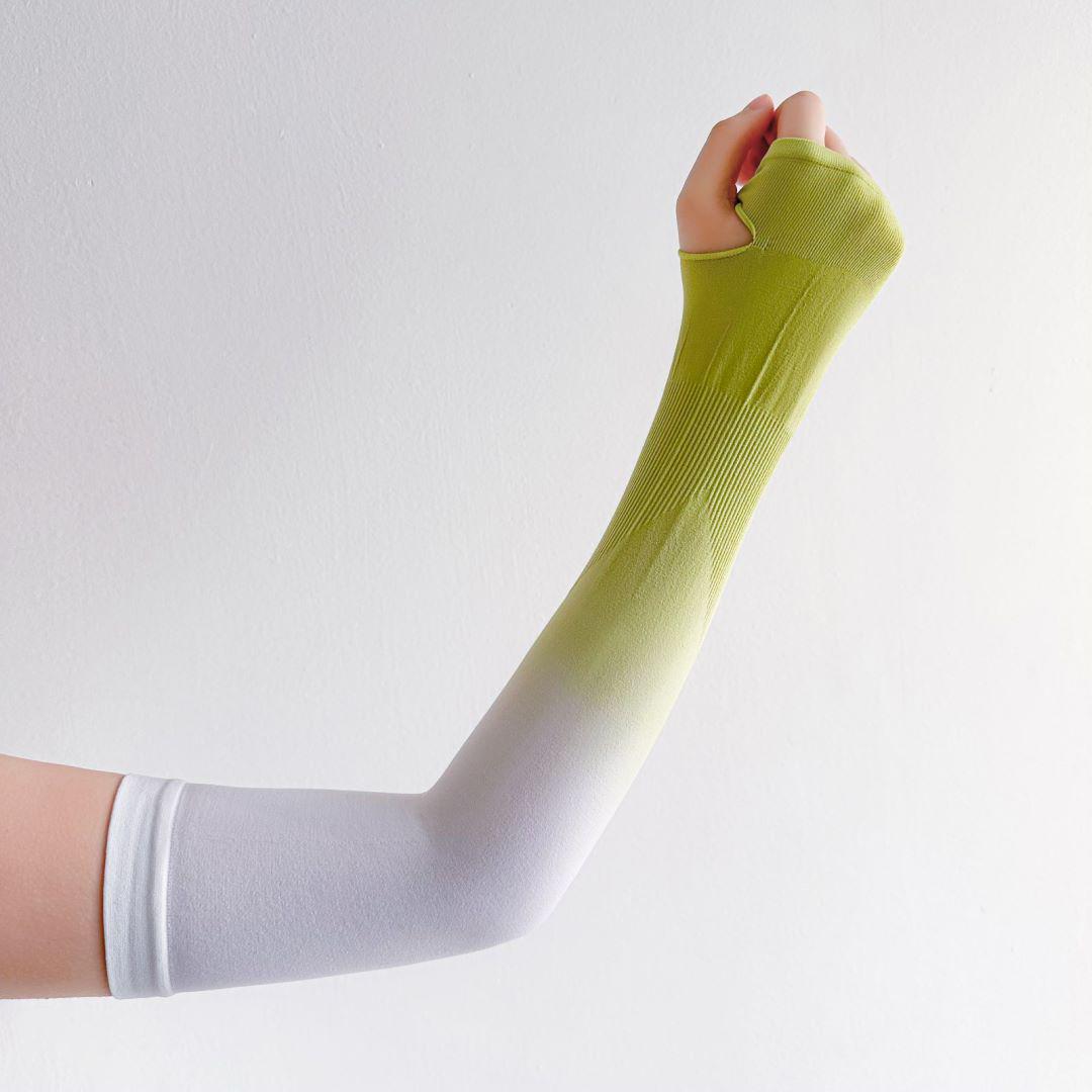 

Градиентные солнцезащитные ледяные рукава для велоспорта на открытом воздухе оливковый/белый