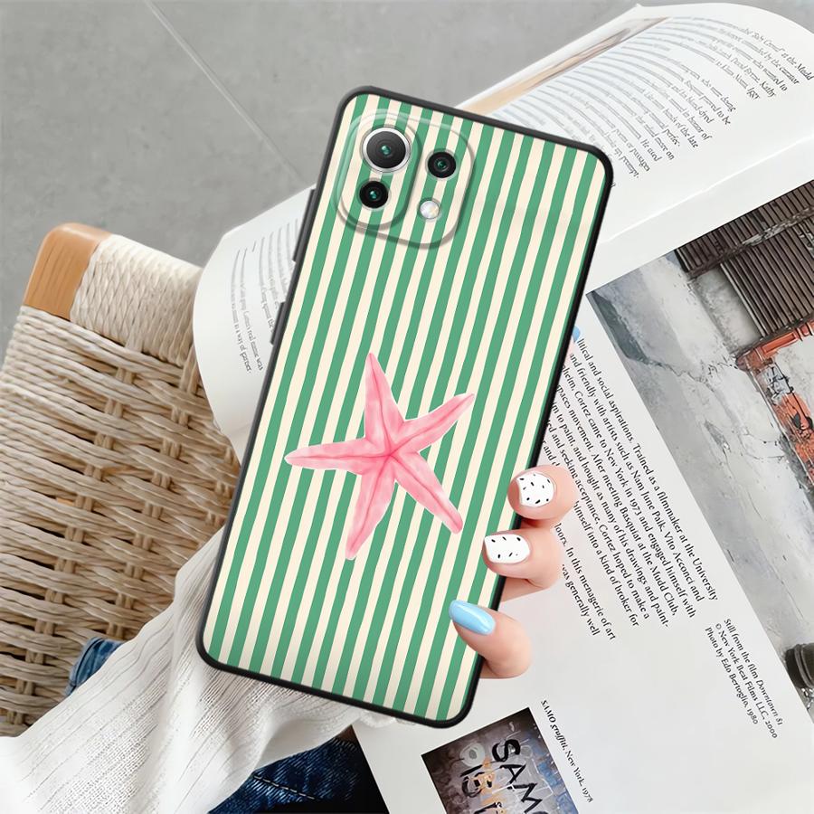 

Funda Phone Cover Case for Xiaomi Mi 10T 12 15 Pro 12X 13 Lite 12T Pro 14 11 11T Ocean Life Theme Striped Xiaomi Mi 11 Lite