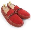 Excellent LOUIS VUITTON Driving shoes LV logo metal loafers Red series 6.5 Used