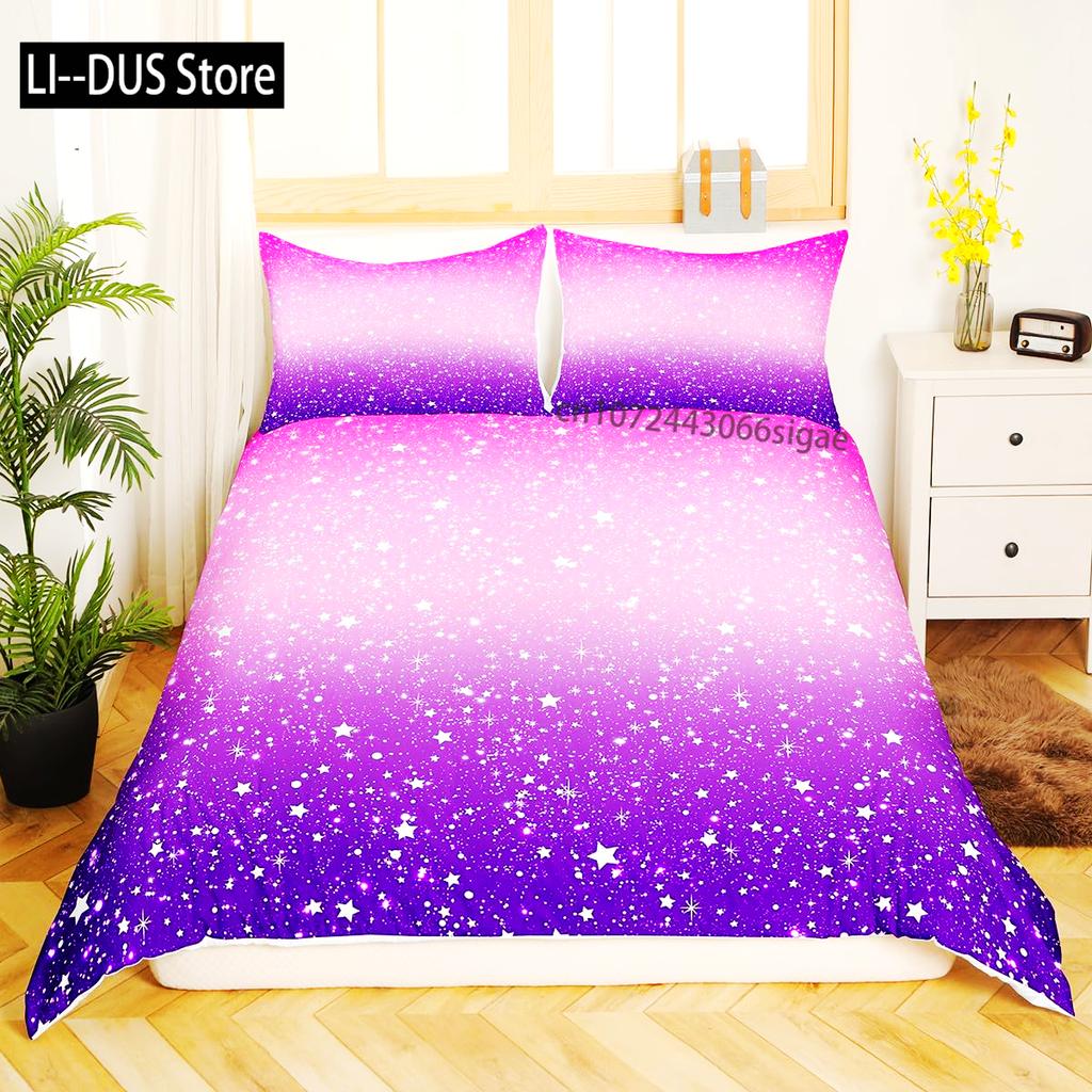 Blauer Ombre Bettbezug Queen Size Ozean Meerblau Weiß Farbverlauf Einfarbig Weiches Bettwäscheset Moderne Abstrakte Kunst Bettdeckenbezug