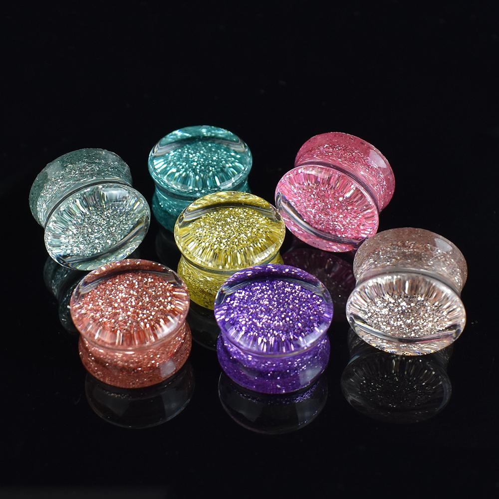 6-50 mm, reine Farbe, glänzende Ohrstöpsel und Tunnel, Ohrdehner, Expander, Ohrpiercing-Schmuck